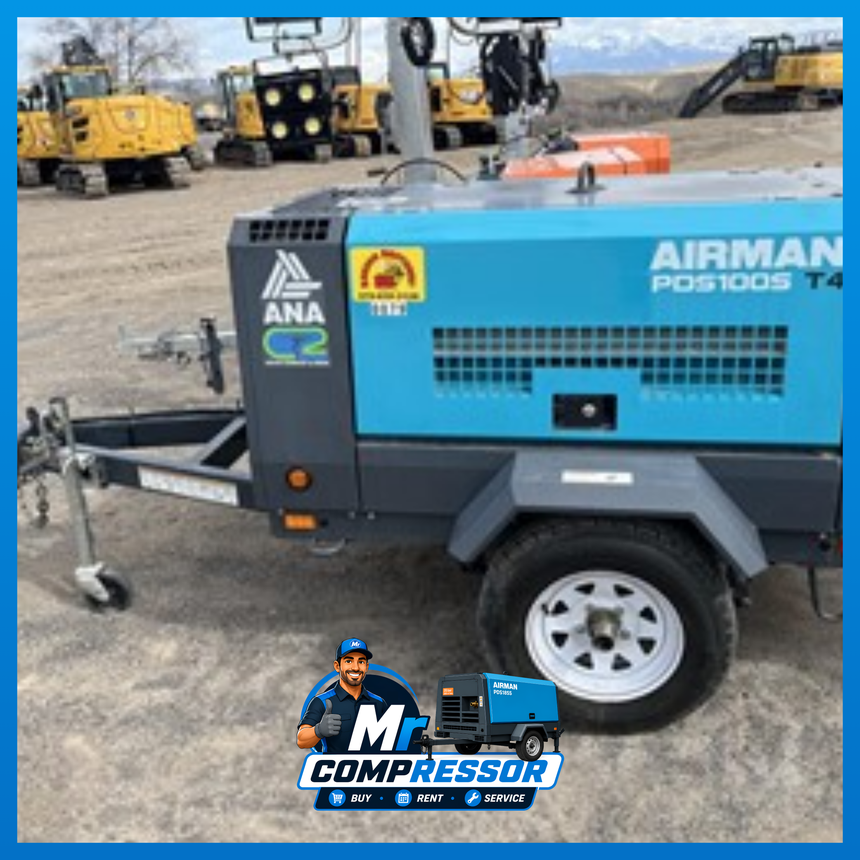 Airman portable diesel air compressor delivered to a construction site in Malaysia